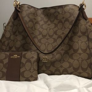 Coach Hallie Shoulder Bag and Mini Wallet
